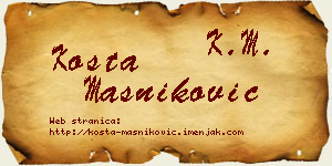 Kosta Masniković vizit kartica